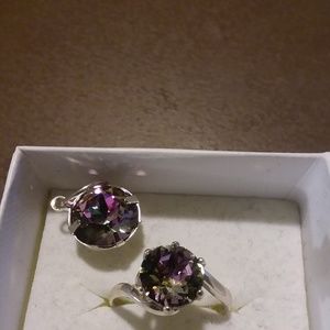 Swarovski Sterling Silver Ring with Pendant